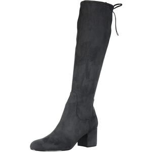 Sam Edelman Vinney Knee High Boots Suede Leather Round Toe Block Heel Black 10M